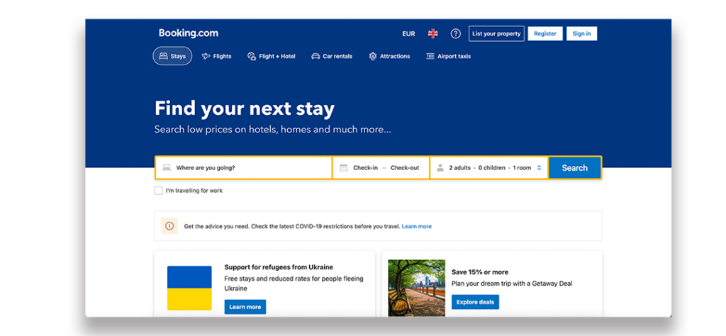 list on bookingcom